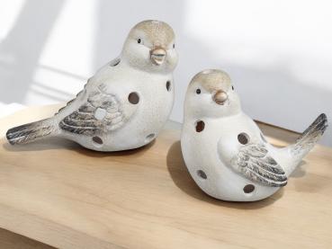 Preview: Vogel Windlicht 2er-Set je 28 cm - Stilvolle Frühlingsdeko